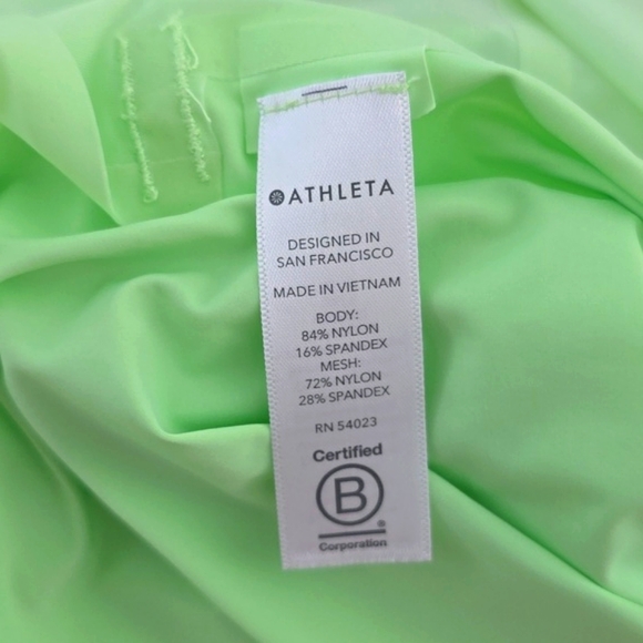 Athleta Green Speedwork Top Mesh Lightweight Airflow Neon Green - Picture 9 of 9